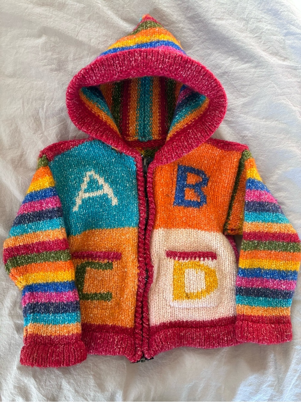 Colorful Handmade Alphabet Sweater